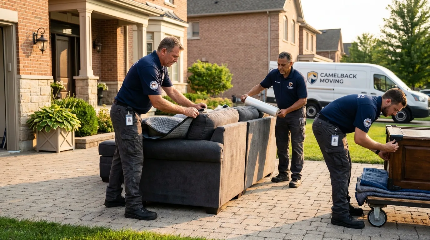 Large estate moving crew wrapping furniture in Twentynine Palms, CA