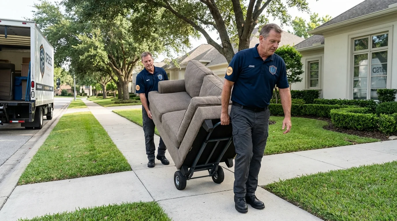 Local residential moving crew loading furniture in Twentynine Palms, CA