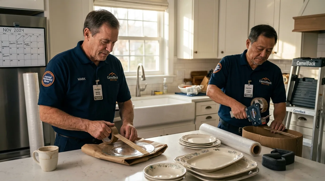 Professional crew packing kitchen dishware in Twentynine Palms, CA